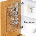 Maximize Kitchen Space with This Durable Stainless Steel Pot Lid Organizer